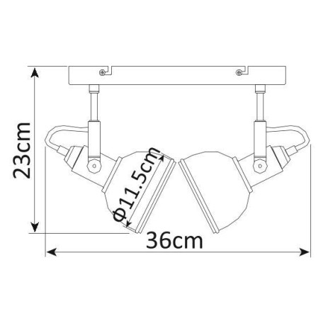 Схема с размерами Arte Lamp A5213AP-2BR