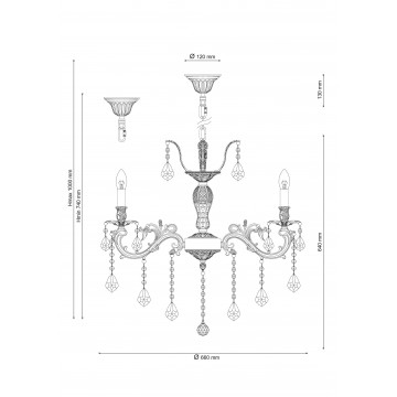 Схема с размерами Lucia Tucci BARLETTA 122.8 cream white