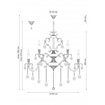 Схема с размерами Lucia Tucci BARLETTA 1730.15 cream white