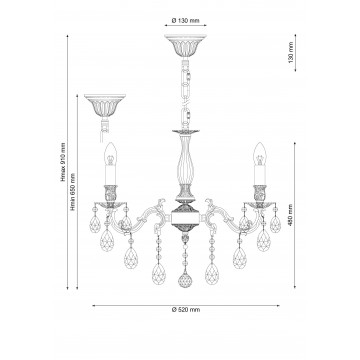 Схема с размерами Lucia Tucci FIRENZE 141.5 antique