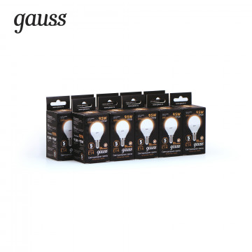 Светодиодная лампа Gauss 105101110 шар малый E14 9,5W, 3000K (теплый) CRI>90 150-265V, гарантия 5 лет - миниатюра 3