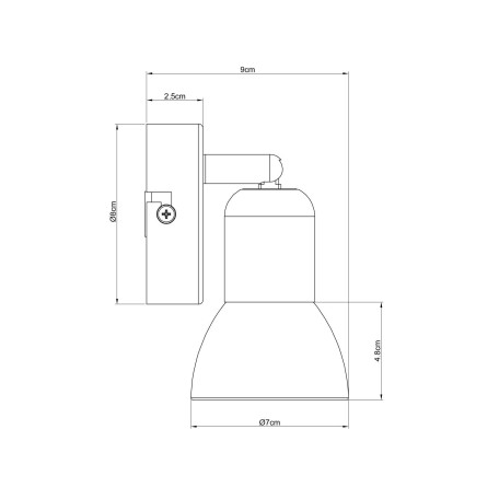 Схема с размерами Arte Lamp A3115AP-1SS