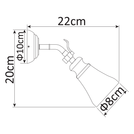 Схема с размерами Arte Lamp A9231AP-1AB