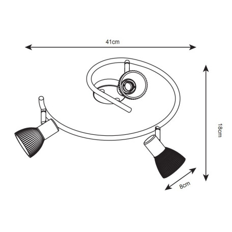 Схема с размерами Arte Lamp A5062PL-3AB