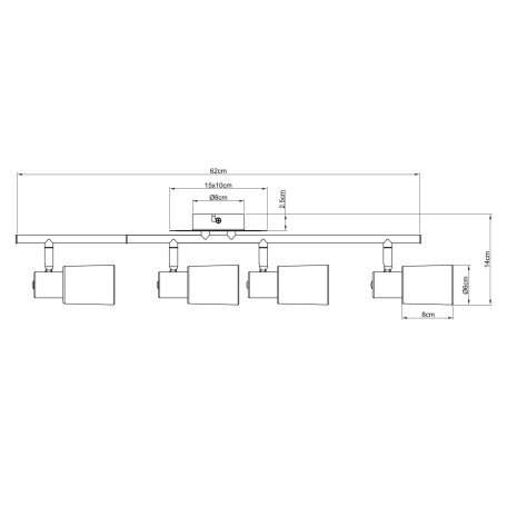 Схема с размерами Arte Lamp A4510PL-4SS