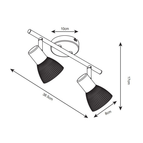 Схема с размерами Arte Lamp A5062AP-2AB