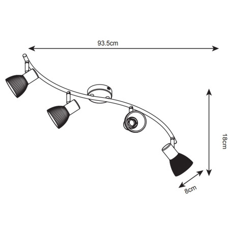 Схема с размерами Arte Lamp A5062PL-4AB