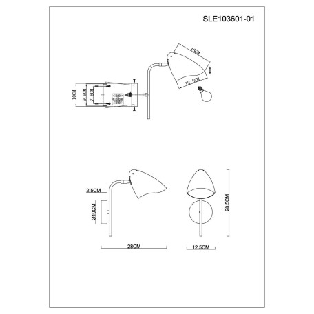 Схема с размерами Evoluce SLE103601-01