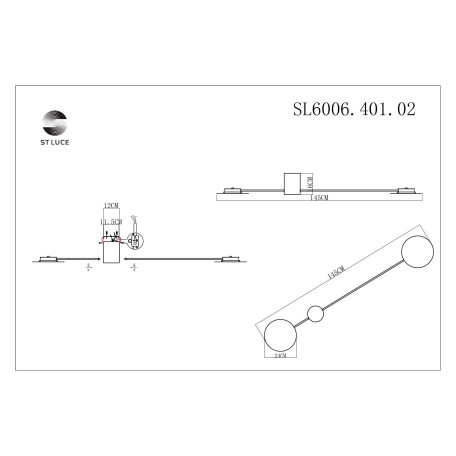 Схема с размерами ST Luce SL6006.401.02