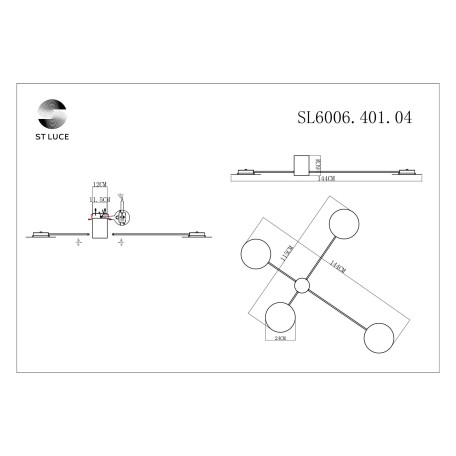 Схема с размерами ST Luce SL6006.401.04