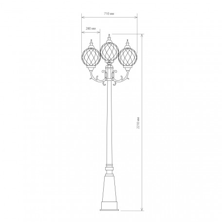 Схема с размерами Elektrostandard a025304