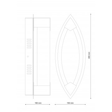 Схема с размерами Lucia Tucci MODENA W172.1 Large LED400