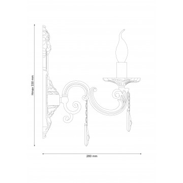 Схема с размерами Lucia Tucci NAPOLI W148.1 white antique