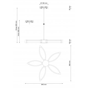 Схема с размерами Lucia Tucci MODENA 172.5 LED