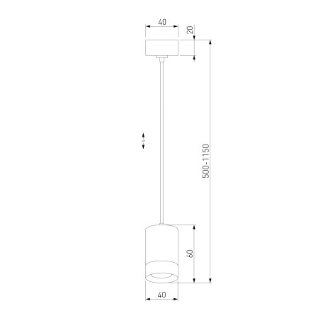 Схема с размерами Eurosvet 50248/1 LED черный