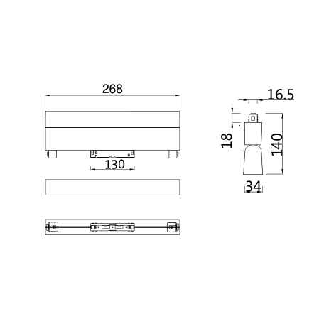 Схема с размерами Maytoni TR013-2-20W3K-B