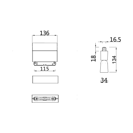 Схема с размерами Maytoni TR013-2-10W4K-B