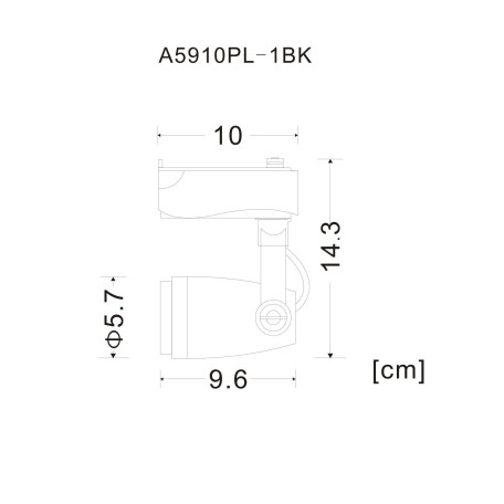 Схема с размерами Arte Lamp A5910PL-1BK