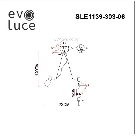 Схема с размерами Evoluce SLE1139-303-06