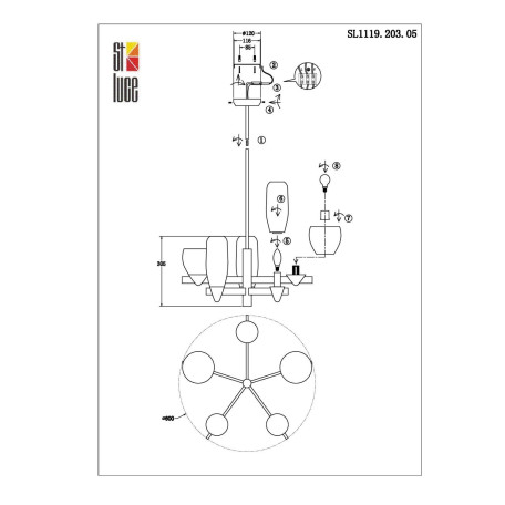 Схема с размерами ST Luce SL1119.203.05