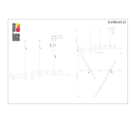 Схема с размерами ST Luce SL1596.423.22