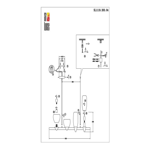 Схема с размерами ST Luce SL1119.203.04