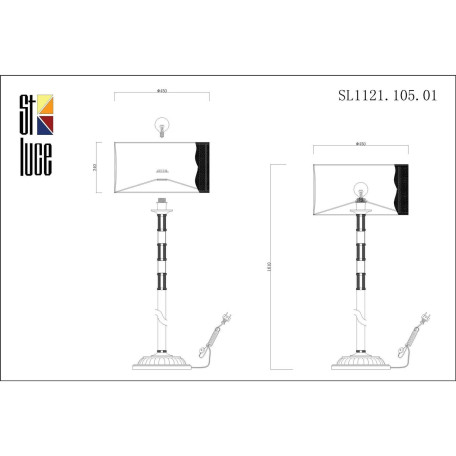 Схема с размерами ST Luce SL1121.105.01