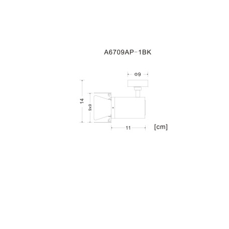 Схема с размерами Arte Lamp A6709AP-1BK