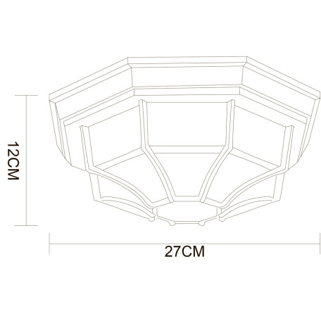 Схема с размерами Arte Lamp A3121PF-1BN