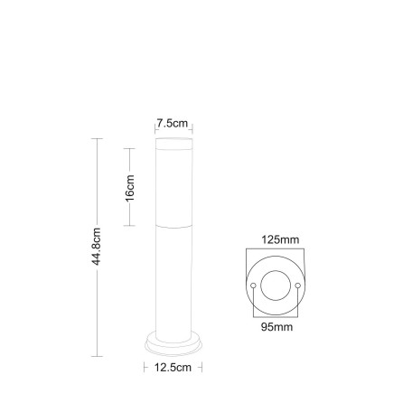 Схема с размерами Arte Lamp A3158PA-1SS