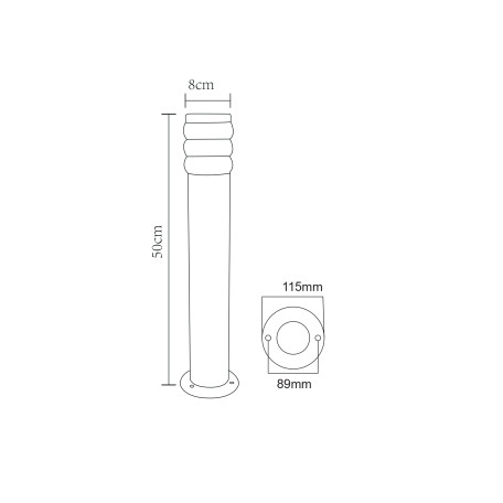 Схема с размерами Arte Lamp A8381PA-1SS