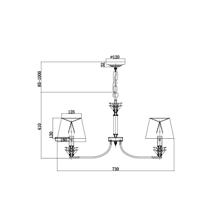 Схема с размерами Maytoni H003PL-06MG