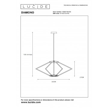 Схема с размерами Lucide 73407/63/02