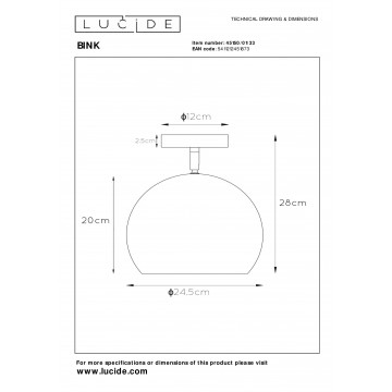 Схема с размерами Lucide 45150/01/33