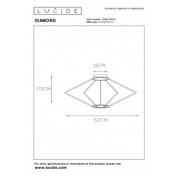 Схема с размерами Lucide 73107/52/02