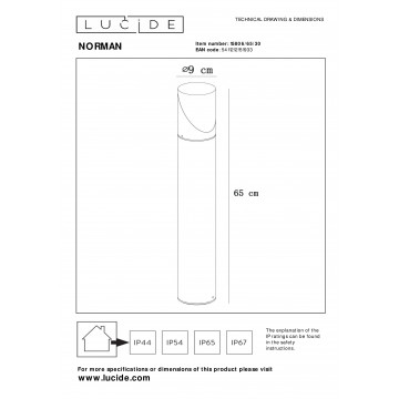 Схема с размерами Lucide 15806/65/30