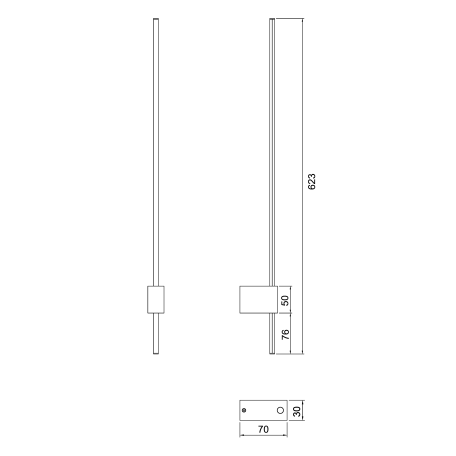 Схема с размерами Maytoni C070WL-L6GB3K