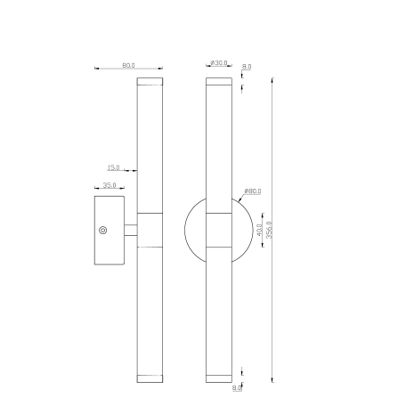 Схема с размерами Maytoni MOD106WL-L10G3K