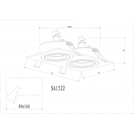 Схема с размерами Donolux SA1522-BLACK