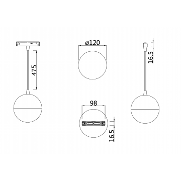 Схема с размерами Maytoni TR018-2-10W3K-W