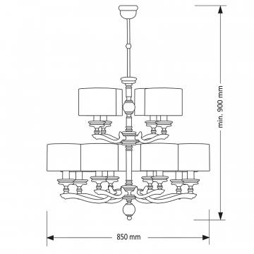 Схема с размерами Kutek TIV-ZW-8+4(N)