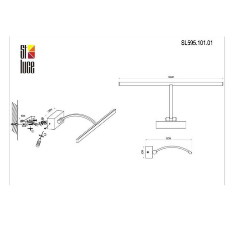 Схема с размерами ST Luce SL595.101.01