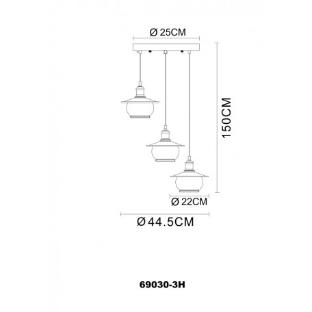 Схема с размерами Globo 69030-3H