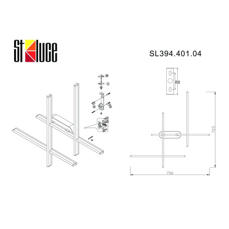 Схема с размерами ST Luce SL394.401.04