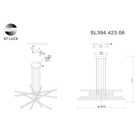 Схема с размерами ST Luce SL394.423.06