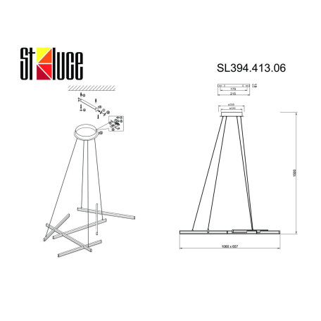 Схема с размерами ST Luce SL394.413.06