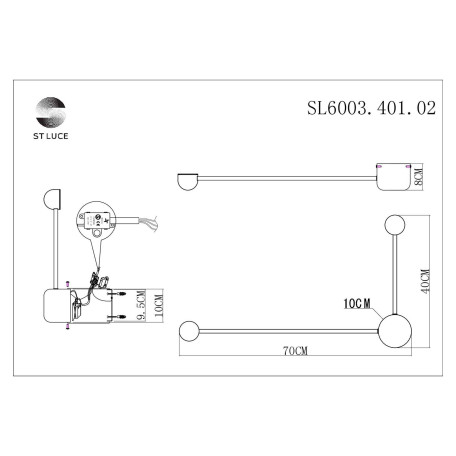 Схема с размерами ST Luce SL6003.401.02