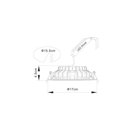 Схема с размерами Arte Lamp A7016PL-1WH