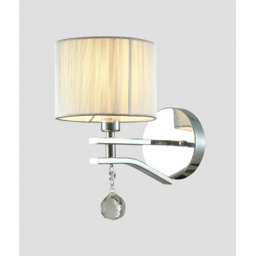 Бра Lumina Deco Fontenea LDW 8443-1 CHR, 1xE14x40W, серебро, прозрачный, текстиль, хрусталь - миниатюра 2