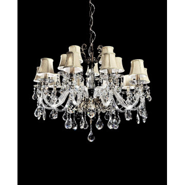 Подвесная люстра Lumina Deco Bianca LDP 66251-15, 15xE14x40W, бежевый, прозрачный, текстиль, хрусталь - миниатюра 5